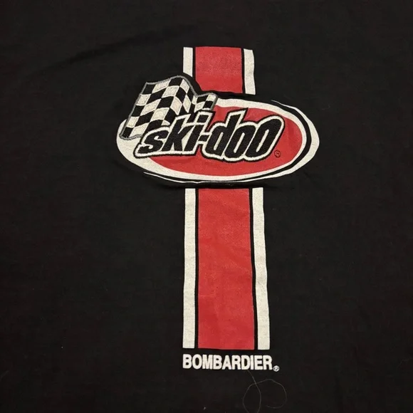 Vintage Ski Doo T Shirts Size Medium Black Embroidery Graphic Short Sleeves Y2K - Picture 2 of 6